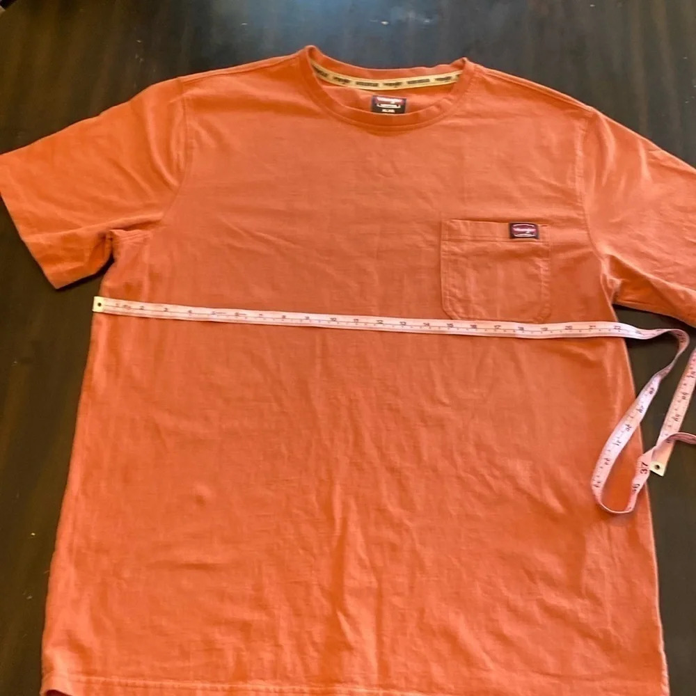 Wrangler Men T-Shirt Orange‎ Short Sleeve XL(46-48) Workwear Pocket 100% Cotton